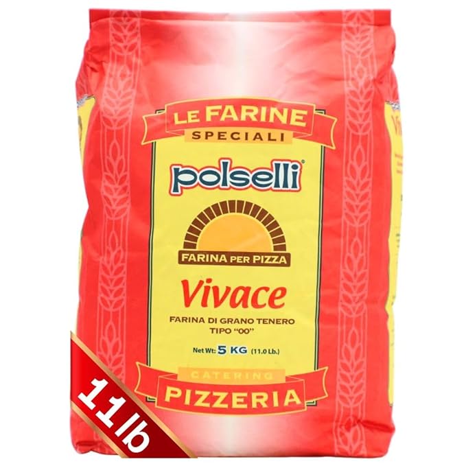 Vivace Tipo 00 Double Zero Flour OO Flour Napoletana Romana Traditional Pizza Dough Mix Pasta Bread (5 kg) 11 lbs by Polselli