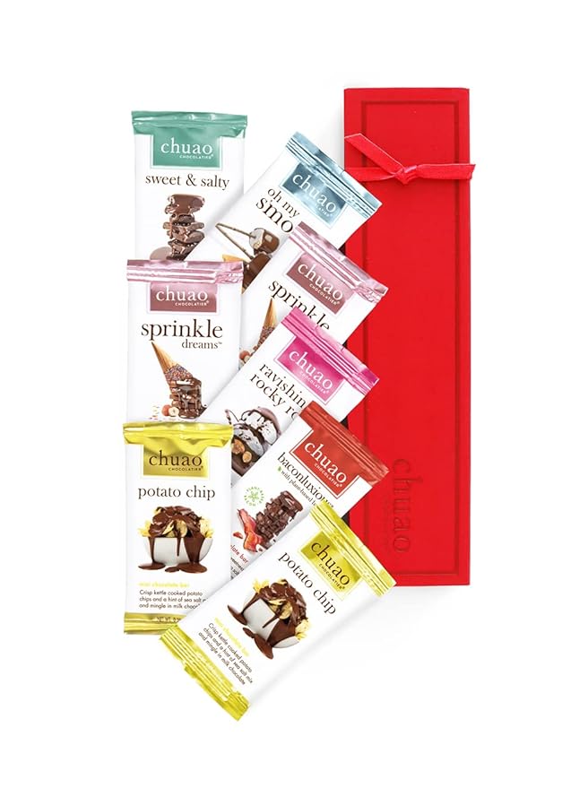 Chuao Chocolatier Chocolate Mini Gift Box | Gourmet Chocolate Assorted Bars European No Preservatives | For Gift Baskets Christmas Valentines Day Gifts for Women Men Birthday Thank You Care Pac