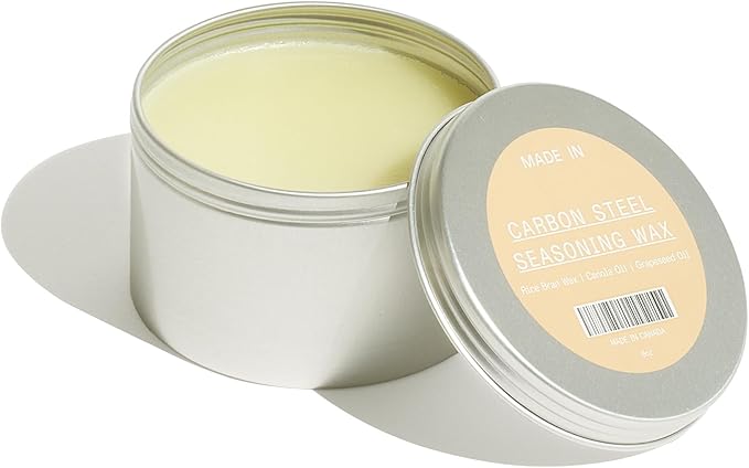 Made In Cookware | Carbon Steel Seasoning Wax 6 Oz | Crafted in Canada | Rice Bran Wax Canola Oil and Grapeseed Oil