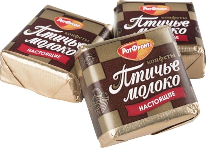 Rot Front Chocolates Souffle Birds Milk Ptichye Moloko Vanilla Russian Candies Krasnyi Oktyabr 1 LB (2lb / 1kg)