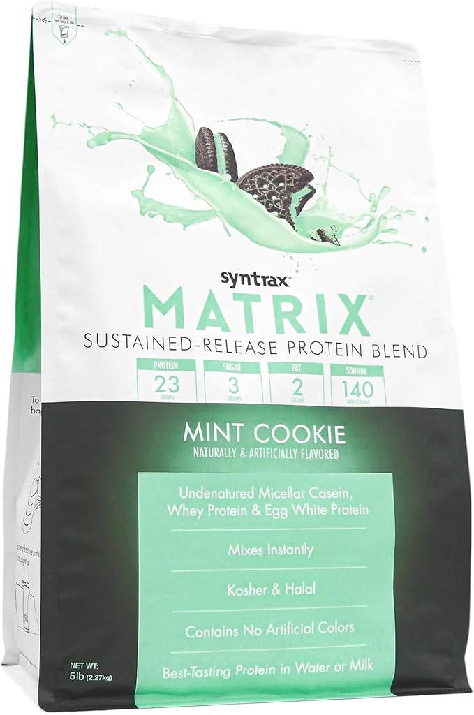 Syntrax Nutrition Matrix - Sustained-Release Protein Blend Mint Cookie 5 lbs. Real Cookie Pieces