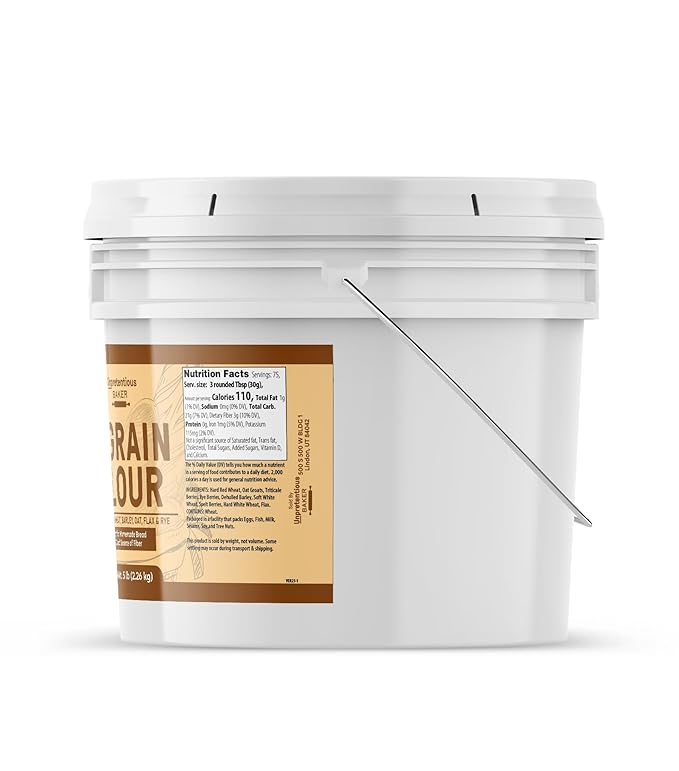 Unpretentious 9 Grain Flour 1 Gallon Bread &amp Dough Storable Fresh Homemade Bread (80 Ounce)