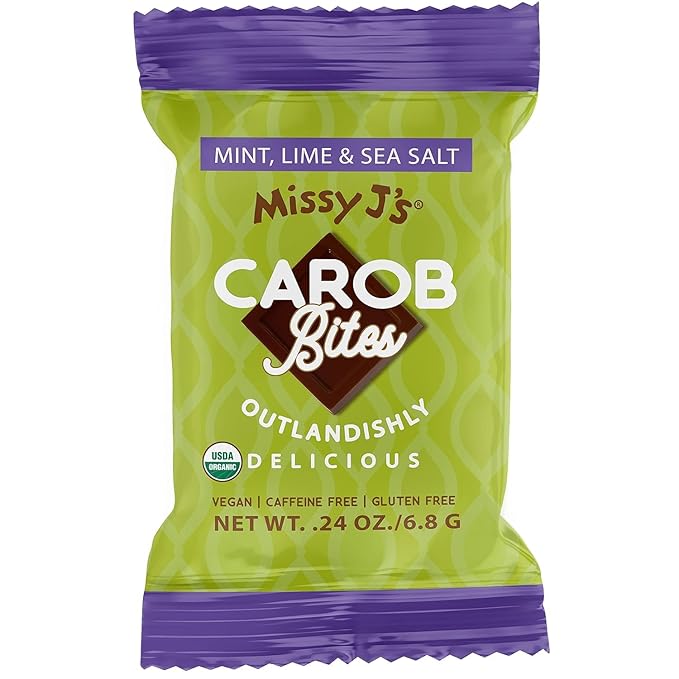 Missy J's Organic Carob Bliss Sampler Pack of 10 Vegan Glutern Free Substitute for Chocolate Perfect for Snacks and Treats