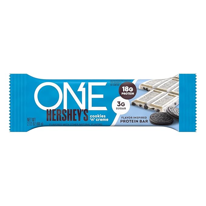 ONE Protein Bars Hershey's Cookies 'n' Creme Gluten Free with 18g Protein and 3g Sugar Pantry Staples 2.12 oz (12 Count)