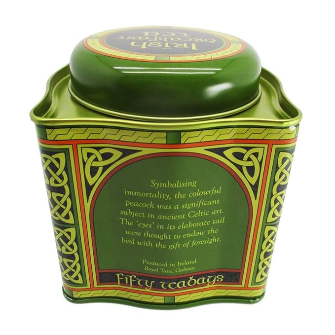 Irish Breakfast Tea - Celtic Peacock Irish Weave Designed Tin 1pack 50 count