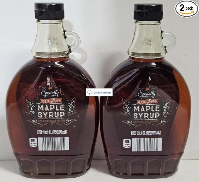 Specially Selected 100% Pure Maple Syrup Grade A Amber Color &amp Rich Taste 12.5fl oz 370ml (2 Bottles)