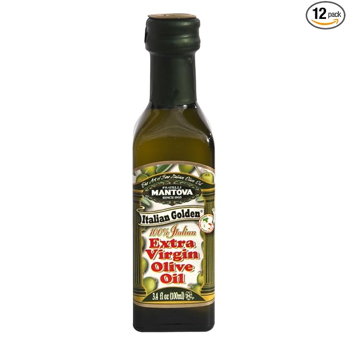Mantova Golden Italian Extra Virgin Olive Oil 3.4 oz (Pack of 12)