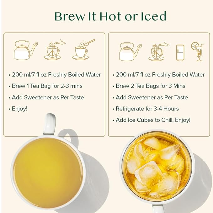 VAHDAM Chamomile Mint Citrus Green Tea Bags (100 Count) Low Caffeine Non GMO Gluten Free | Sweet &amp Floral | Resealable Ziplock Pouch | Chamomile Tea Bags
