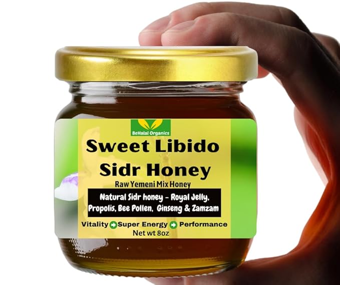 Yemeni Premium Sidr Honey Blend with Propolis Royal Jelly Bee Pollen and Ginseng Raw Unfiltered Multifloral Wellness Superfood
