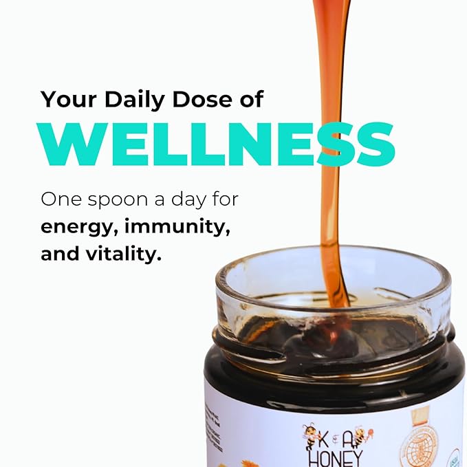 K&ampA HONEY Organic Bracatinga Honey | USDA Certified Organic | Award-Winning 100% Pure Honeydew | Raw Premium Honey | Natural Sugar Alternative | 8.47 oz