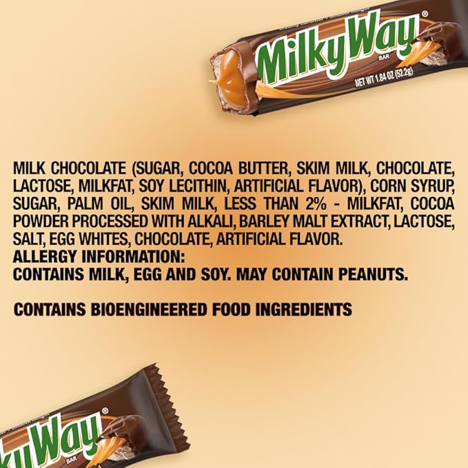 MilkyWay Candy Milk Chocolate Bars Bulk Pack Full Size 1.84 oz Pack of 36)