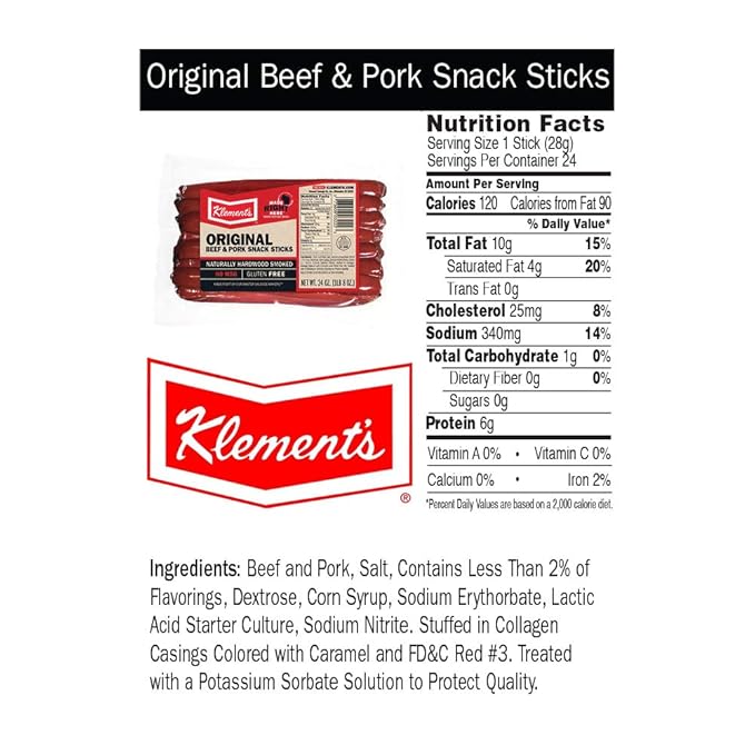 Klements Meat Snack Sticks 24 oz (Original)