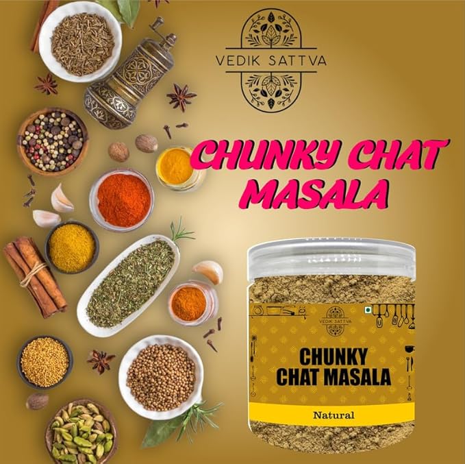 Vedik Sattva Natural Chunky Chat Masala 10.58 OZ / 300 GM | Pack Of 1 Box