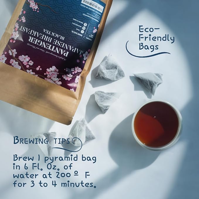 Organic Black Tea | 100 Tea Bags - Fine Japanese Breakfast Tea | Full Leaf Black Tea Organically grown in Japan Caffeinated | By Pantenger.