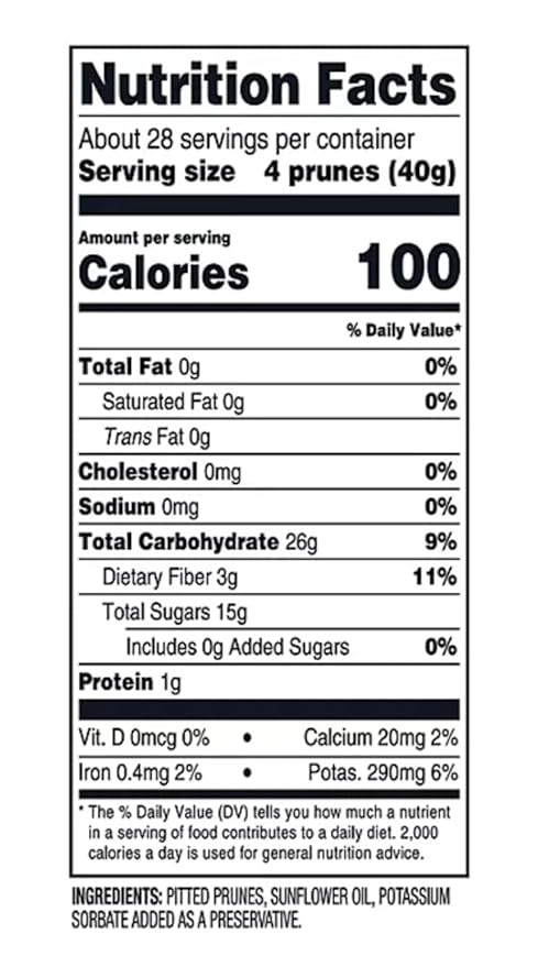 Dried Pitted Prunes Good source of dietary fiber. Great for salads smoothies baked treats(40 OZ.)(2 PK)