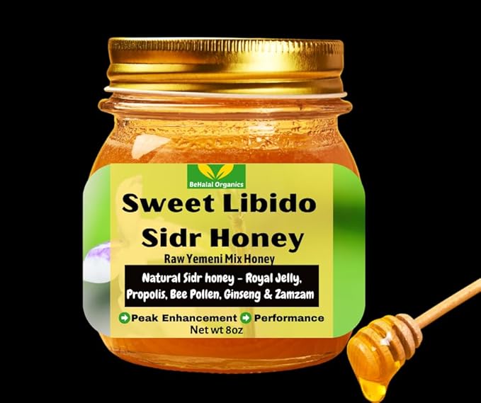 Yemeni Premium Sidr Honey Blend with Propolis Royal Jelly Bee Pollen and Ginseng Raw Unfiltered Multifloral Wellness Superfood
