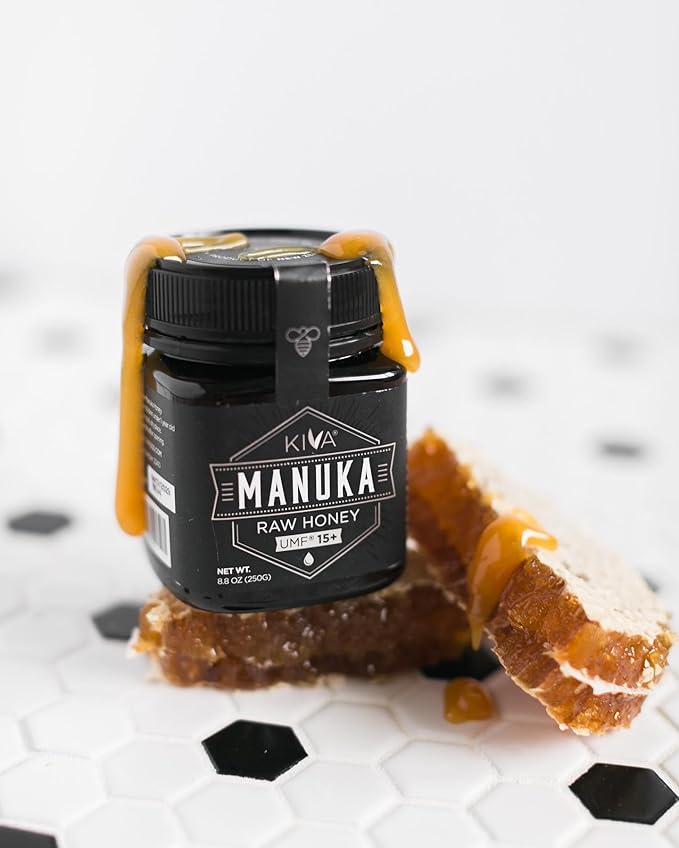 Kiva Raw Manuka Honey - Certified UMF 15+ MGO 514+ 100% Pure Genuine New Zealand Non-GMO Traceable (8.8oz/250g Bottle)
