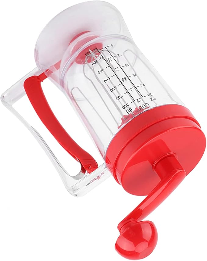 Handheld Batter Tool | Manual Pancake/Cupcake Mixer | ABS Baking Device with Scale | Safe &amp Easy to Maintain | 21.5cm for Cakes/Waffles