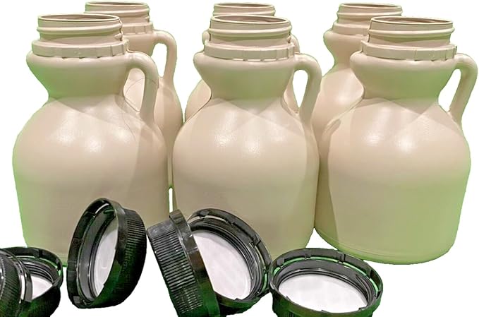 Empty Maple Syrup Jugs - BLANK - Half Pint (8 FL OZ Each) - Case of 6 Containers MADE IN USA with Food Grade Materials.