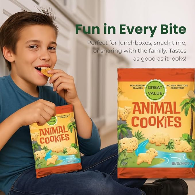 Classic Animal Crackers 36 Individual Snack Packs (2 oz) - Lightly Sweet Cookies bags A Bulk Pantry Staple for Kids Lunch Boxes Parties Daycare &amp Toddler Snacks