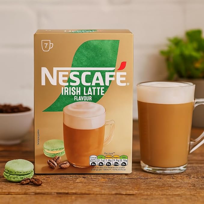 NESCAFÉ Irish Latte Instant Coffee Sachets x7 (Pack of 6 Total 42 Sachets) – Creamy Latte with Smooth Irish Flavour