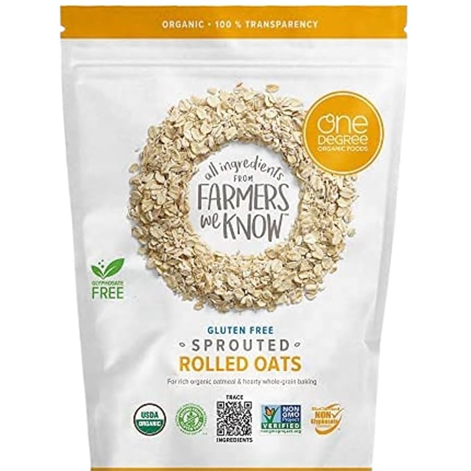 One Degree! Organic Sprouted Rolled Oats 5 lb Pouch Gluten-Free Non-GMO Plant-Based Vegan Family Size (Pack of 2 10 lbs Total)