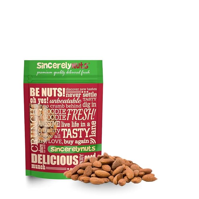 Sincerely Nuts – Roasted Whole Salted Almonds | 2 Lb. Bag | Delicious Guilt Free Snack | Low Calorie Vegan Gluten Free | Gourmet Kosher Food | Source of Fiber Protein Vitamins and Minerals