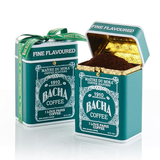 Bacha Coffee | I Love Paris Fine Flavoured Ground Beans Medium Roast 100% Arabica Specialty Coffee 250g Signature Nomad Collection Gift Box