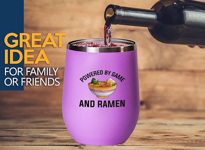 Ramen Lover Pink Edition Wine Tumbler 12oz - Powered by game - Food Lovers chicken pumpkin vegan pantry spicy noodles