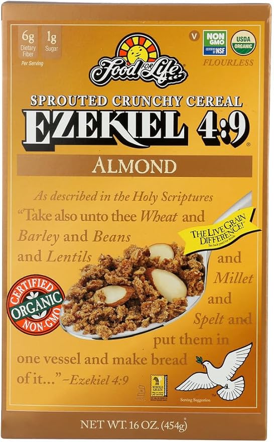 FOOD FOR LIFE CEREAL EZKL ALMOND ORG 16 OZ PK- 6