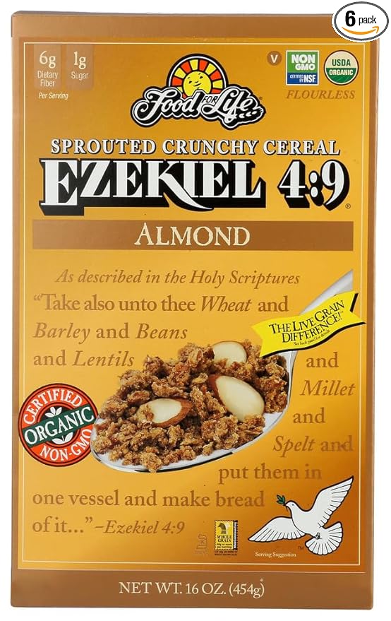 FOOD FOR LIFE CEREAL EZKL ALMOND ORG 16 OZ PK- 6