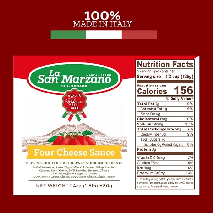 La San Marzano Variety Pack Vodka Four Cheese Roasted Garlic Sauce 24 oz Pasta Sauce Made in Italy All Purpose Tomato Premium Quality All Natural Non GMO Gluten Free