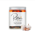 Ritta's Honey Fermented Garlic Honey to Enhance Meals and Overall Wellness. 100% Pure Nutrient Rich Raw California Wild Flower Honey with Organic Fermented Garlic Cloves