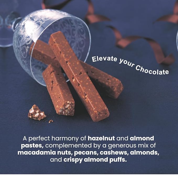 ROYCE' Nut Bar Chocolate - Chocolate Bar with Nuts| Gourmet Snack for Gifting &amp Indulging | Japanese Chocolate Bar from Hokkaido (12 Pieces of Chocolate)