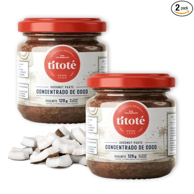 Generic Titoté - Coconut Concentrate Paste - 2 PACK - 4.4 Fl Oz - 100% Colombiano - titote Concentrado de coco - 125 g - Ideal para Arroz de Coco - Receta Original