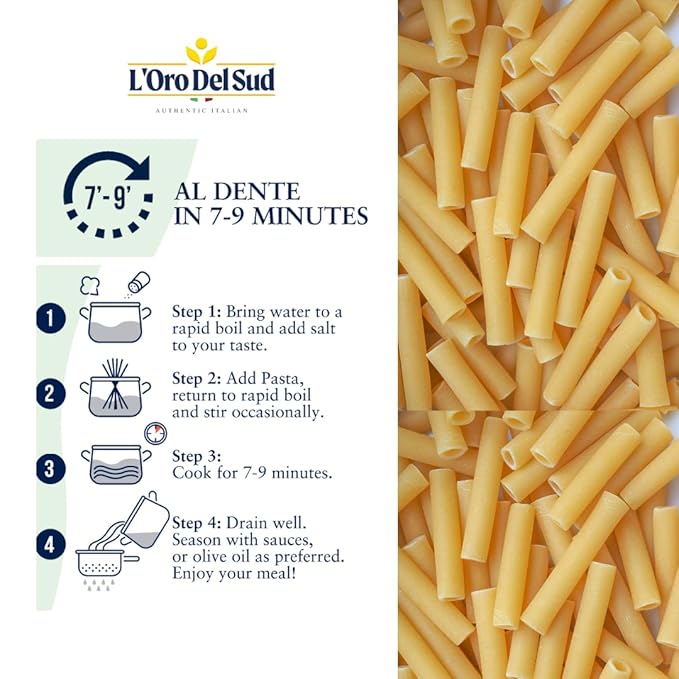 Organic Ziti Pasta 4 pack 100% Durum Wheat Italian Pasta Bow-Tie Pasta Premium Quality Product of Italy 16 Ounce (4 Pack) by L'Oro del Sud.