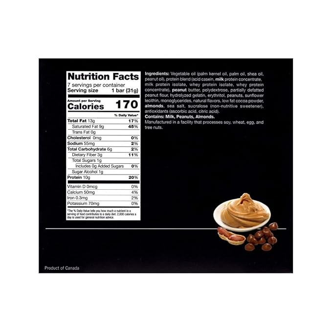 PROTIFIT - High Protein Peanut Butter Keto Bar 2 Pack 10g Protein Low Carb Low Sugar Gluten Free Ideal Protein Compatible 7 Servings Per Box (2 Pack)