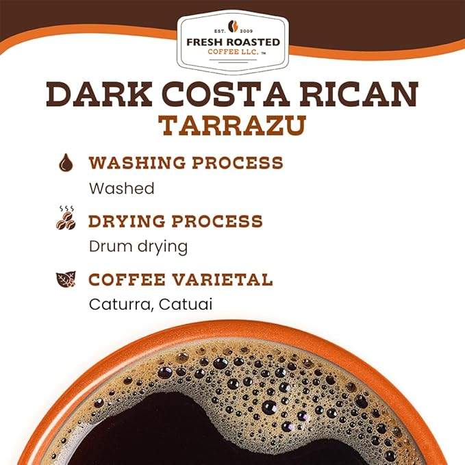 Fresh Roasted Coffee Dark Costa Rican TarrazuMed-Dark Roast Kosher Whole Bean 5 lb