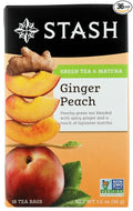 Stash Tea Ginger Peach Green W/ Matcha - 18 Tea Bags - Case of 6