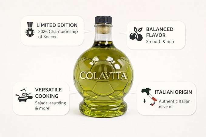 Colavita 2026 Champions of Soccer Extra Virgin Olive Oil – Limited Edition Italian Collector Bottle