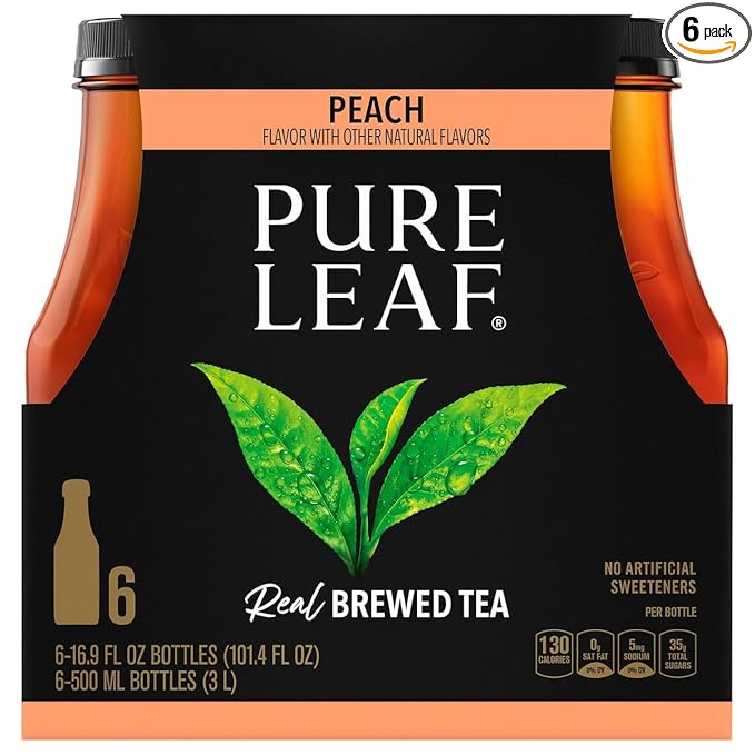 Pure Leaf Peach Iced Tea 16.9 Fluid Ounce (Pack of 6)