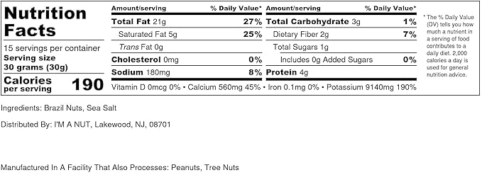 Premium Wild Harvested Dry Roasted Brazil Nuts with Sea Salt 1 lb (16 oz) – High Selenium Batch Tested Peanut &amp Gluten Free Non-GMO Kosher Resealable Bag