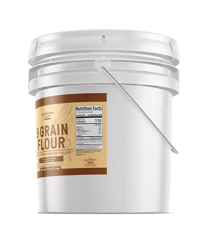 Unpretentious 9 Grain Flour Wheat Barley Oat Flax &amp Rye Homemade Bread &amp Dough Food Storage (272 Ounce)