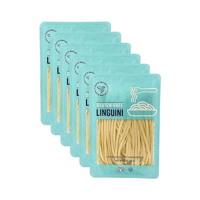 Gluten-Free Pasta Linguini Fresh Brown Rice Noodles Cook in Just 3 Minutes by Taste Republic Frozen 9oz (6 pack)