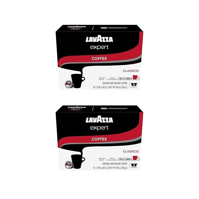 Lavazza Expert Classico Coffee Capsules Medium Roast Arabica and Robusta Blend Compatible with Lavazza Classy Plus Machine (72 Capsules)