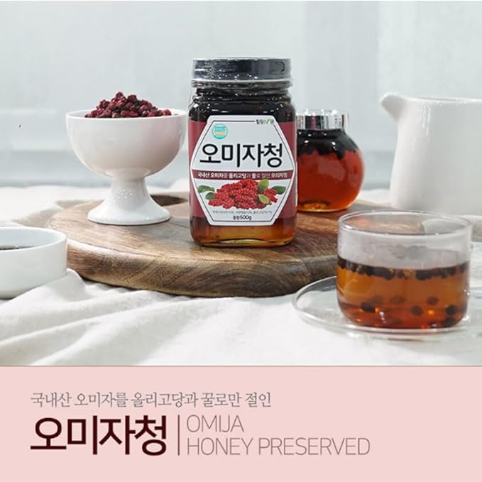 GAGOPA Korean Honey Jam 100% Organic Honey Preserved Syrup Korean Style Jam excluding SugarOnly Honey &amp Oligosaccharides/No Sugar 17.63Oz (Omija)