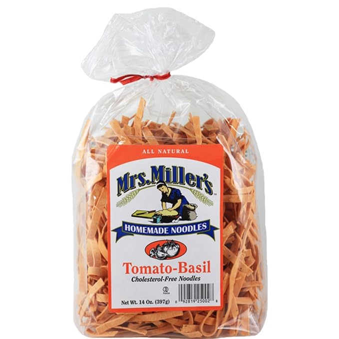 Mrs. Miller's Homemade Noodles Tomato-Basil Cholesterol Free 14 OZ (Pack of 5)