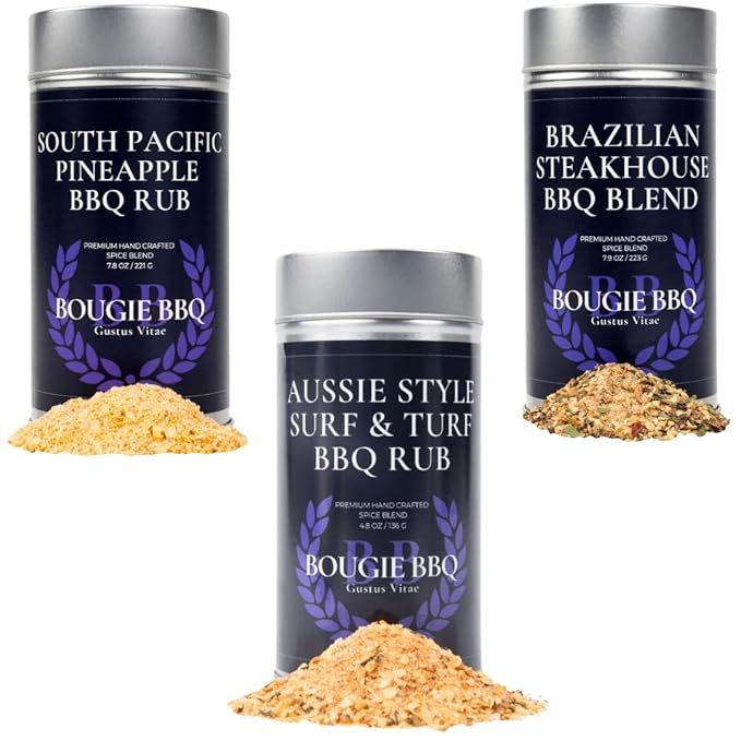 Global Grill Adventure Seasoning Set – Aussie Surf &amp Turf Brazilian Steakhouse &amp Pineapple BBQ Rubs