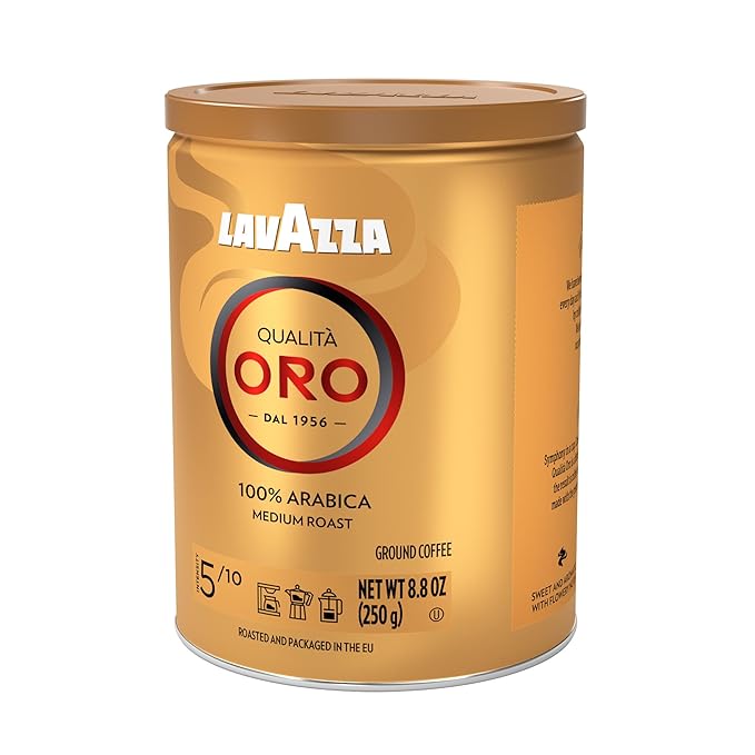 Lavazza Qualità Oro Ground Coffee Medium Roast 100% Arabica 8.8 oz Tin (Pack of 6)