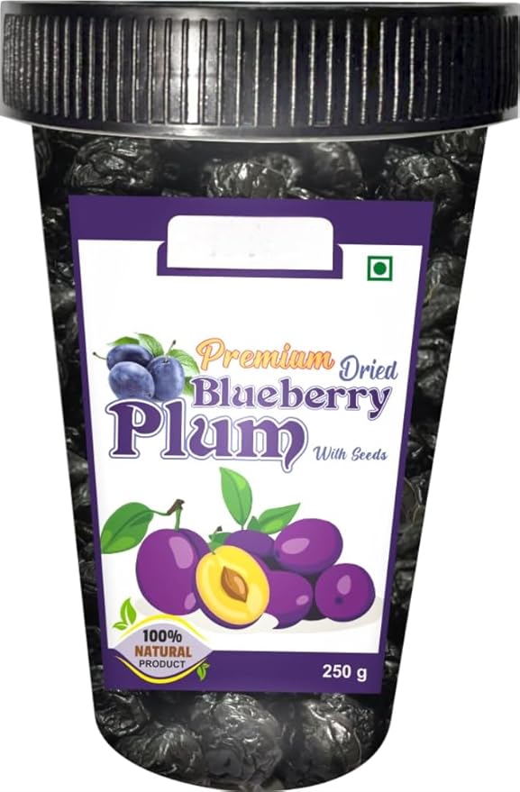 Generic Whole Dried Blueberry Plum Immunity BoosterHealthy Snacks for Kids and Adults100% Natural and Unsweetened - Gluten free snacks -250 gm